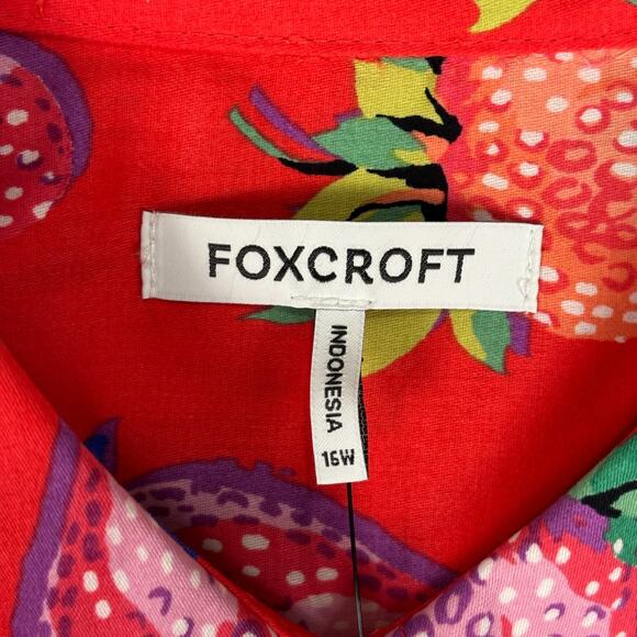 Foxcroft Charlie Plus Strawberry Delight Long Sleeve Shirt NWT Size 16W - Picture 3 of 8